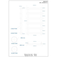 Designradiator Boss & Wessing Tubi Handdoekrek 85x50 cm Zij-Onderaansluiting Mat Grijs