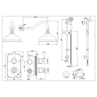 Regendoucheset Best Design Liberty Nostalgische Inbouw Thermostatische Chroom