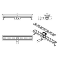 Douchegoot Wiesbaden Met Flens 70x7cm 6.7cm Diep Geborsteld Brons Koper