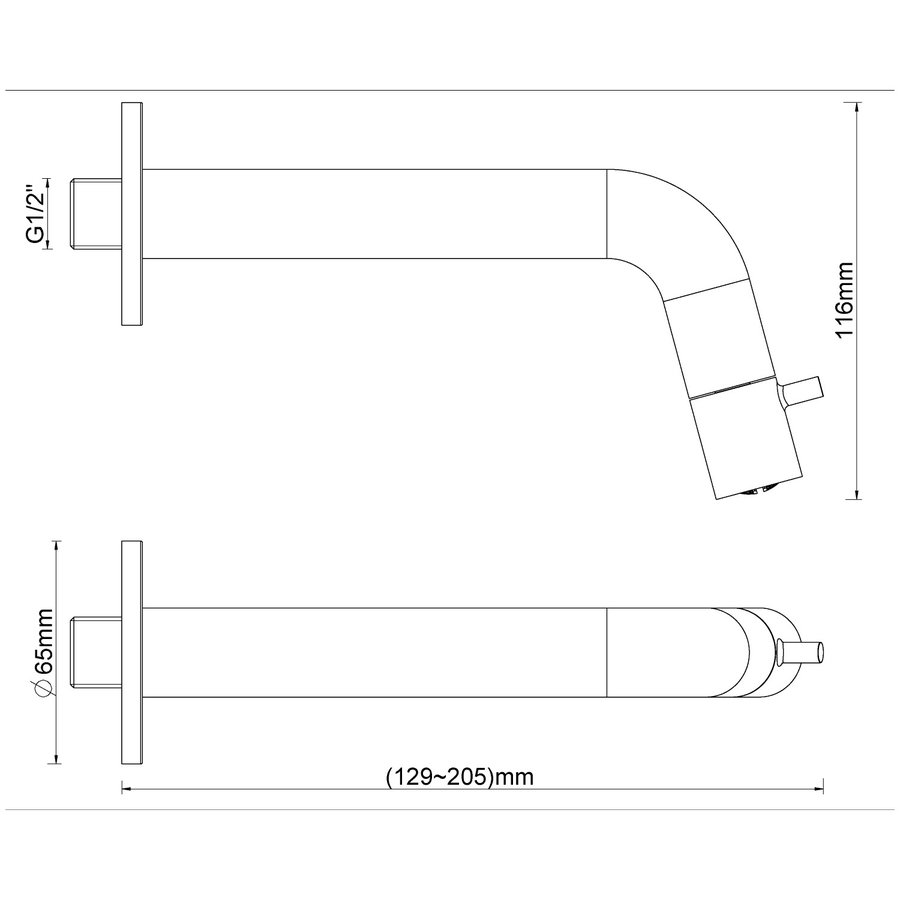 Fonteinkraan Inbouw BWS Toiletkraan Verstelbaar Geborsteld Koper