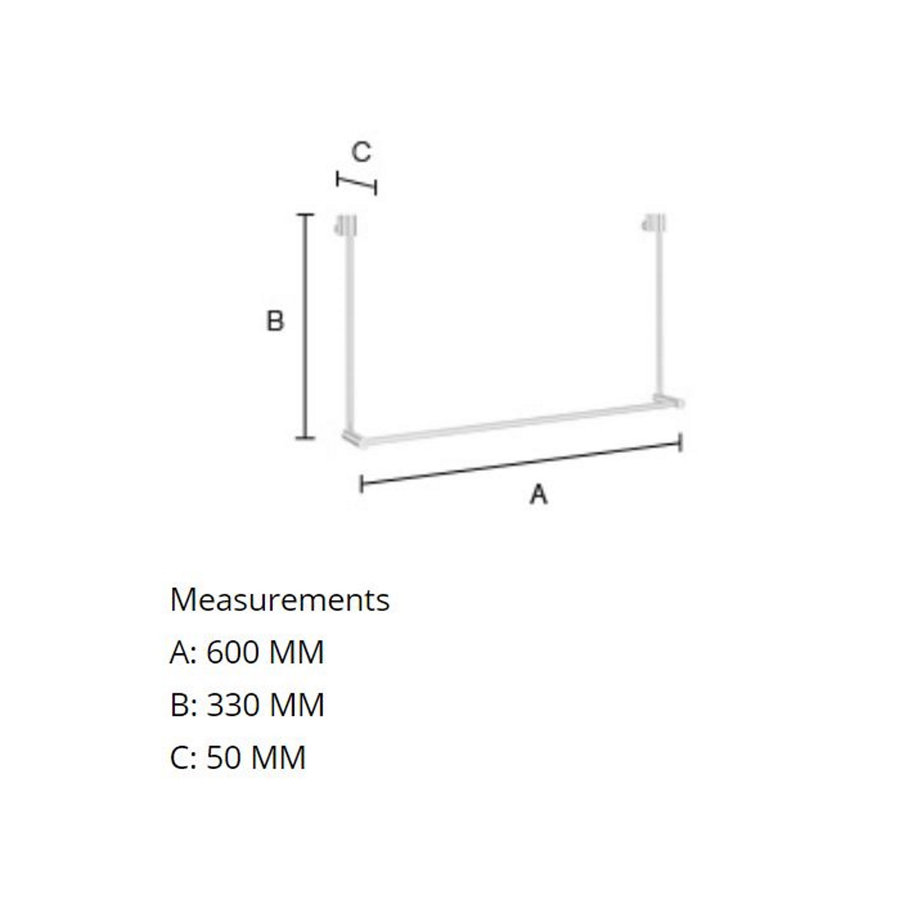 Handdoekrek Smedbo Sideline Voor Douchewand 60 x 33 cm Chroom