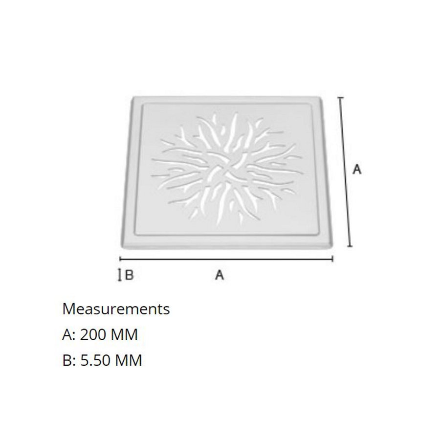 Afvoerrooster Smedbo Outline Met Kroonpatroon 20 x 20 x 0.55 cm RVS