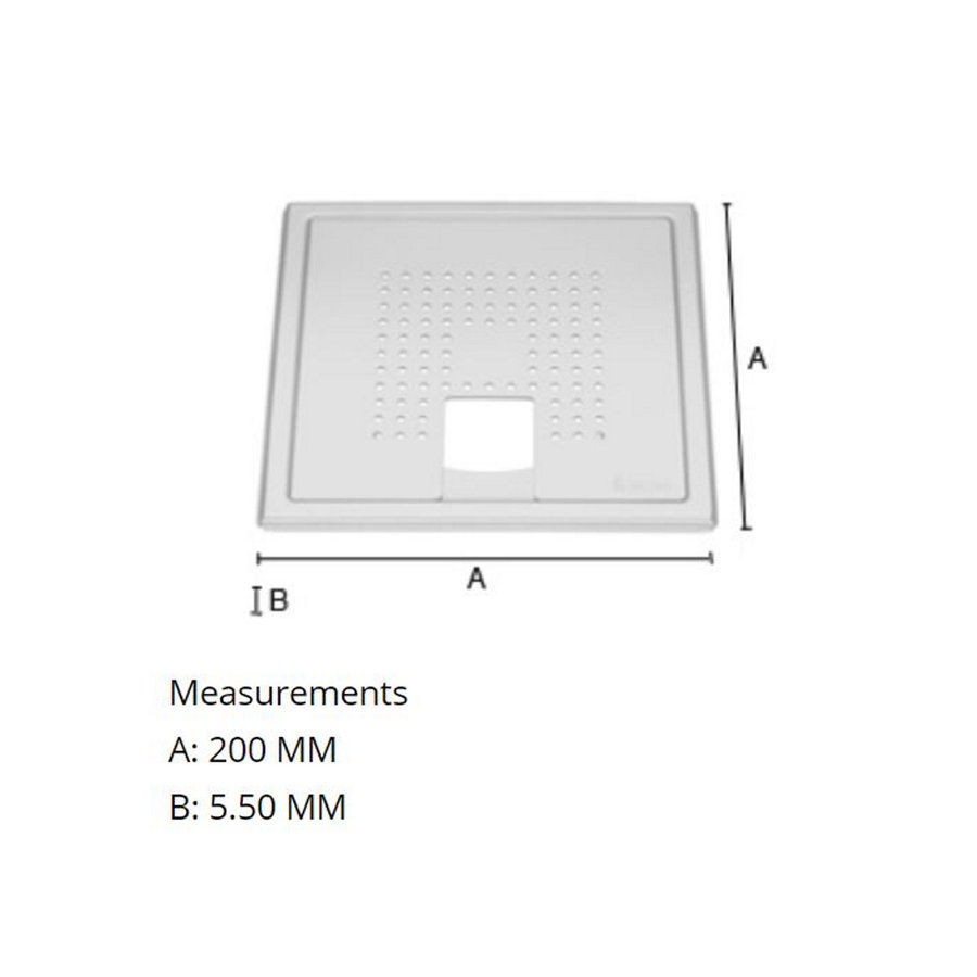 Afvoerrooster Smedbo Outline Met Vierkant Patroon Voor Badkuip 20 x 20 x 0.55 cm Geborsteld RVS