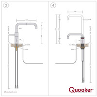 Quooker Nordic Square Twintaps met PRO3 VAQ-E Boiler RVS