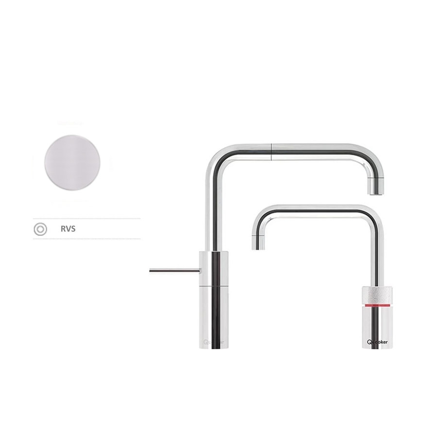 Quooker Nordic Square Twintaps met PRO3 VAQ-E Boiler RVS