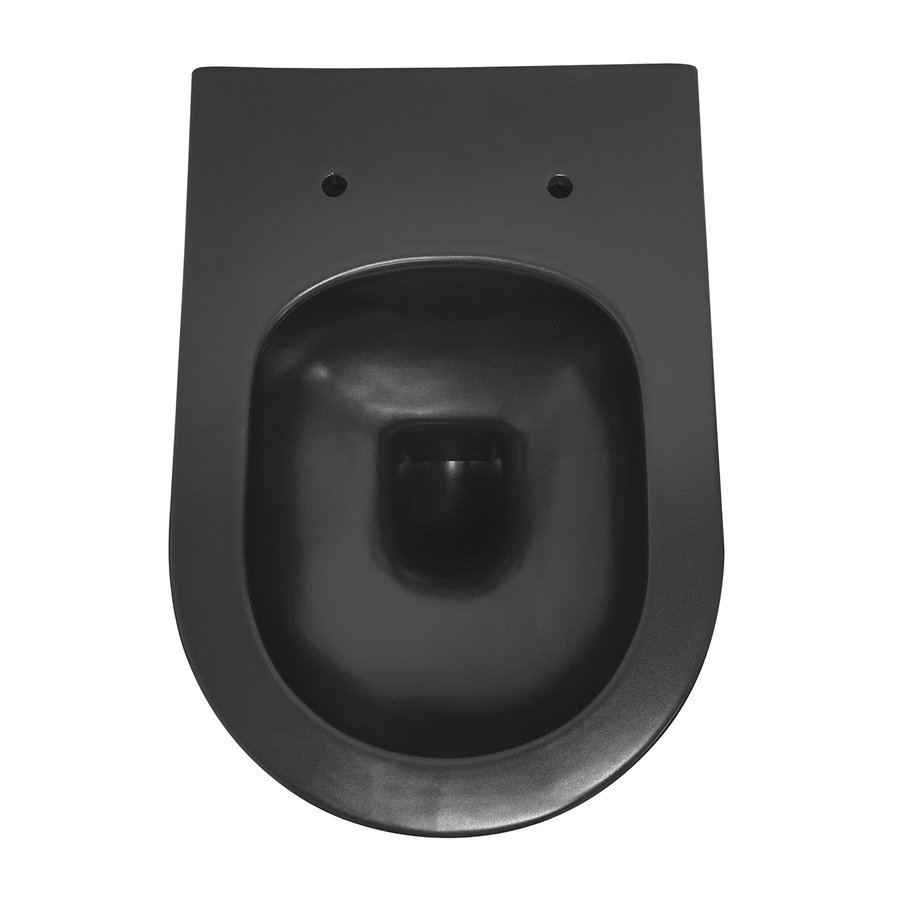 Wandcloset Boss & Wessing 53x35x35 cm Keramiek Rimless Mat Zwart (Excl. zitting)