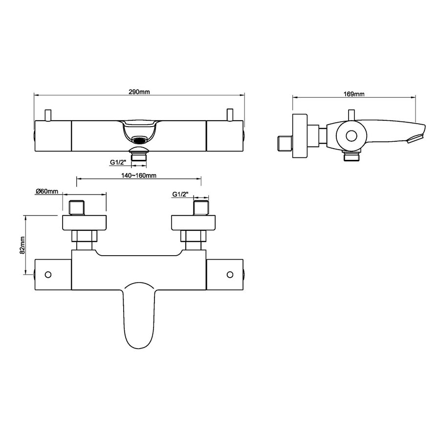 BWS Badkraan Thermostaat Round 15 cm HOH RVS