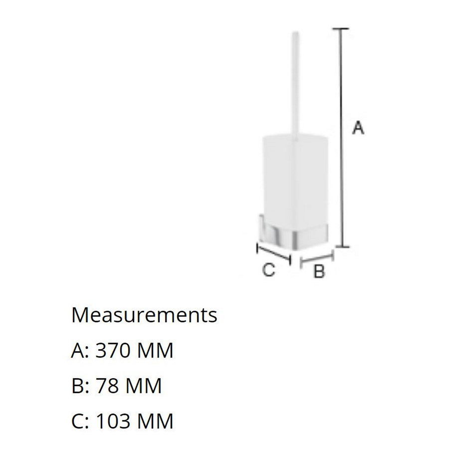 Toiletborstel Smedbo Ice met Houder Porselein 7.8x10.3x37 cm Chroom