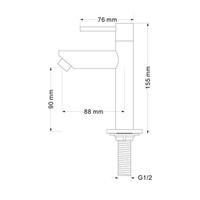 Fonteinkraan Sanilux 15,5x8,8 cm Gun Metal Geborsteld