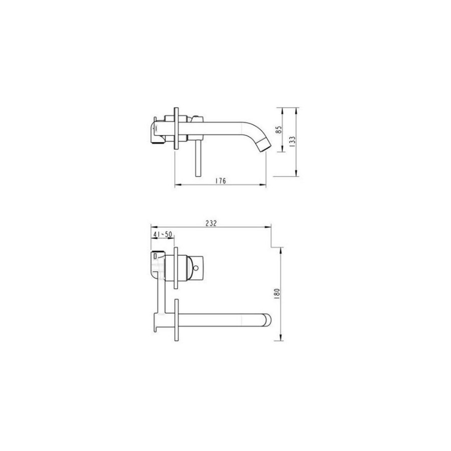 Wastafelmengkraan Sanilux Inbouw 18x23.2x13.3 cm Brons Geborsteld