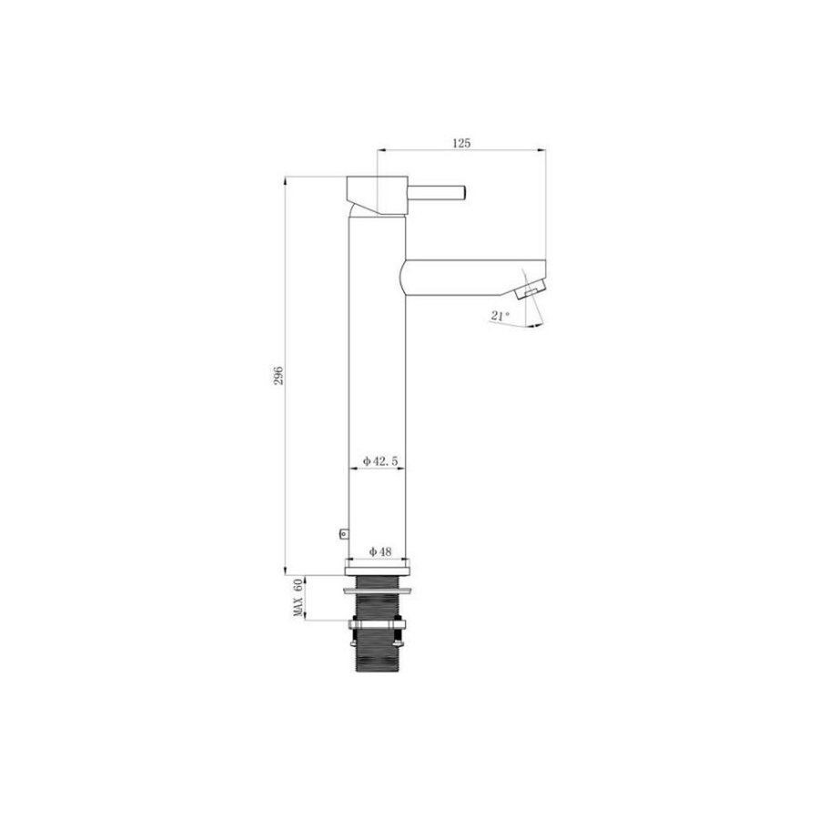 Wastafelmengkraan Sanilux Opbouw Hoog 12.5x29.6 cm Brons Geborstel