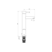 Wastafelmengkraan Sanilux Opbouw Hoog 12.5x29.6 cm Gun Metal Geborsteld