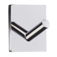 Haak Smedbo Xtra Design Mini Vierkant Zelfklevend Gepolijst Chroom