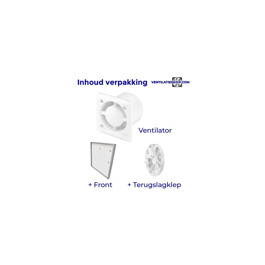 Badkamer Ventilator Pro Design Standaard Trekkoord 125mm 170 m3 Tegelfront