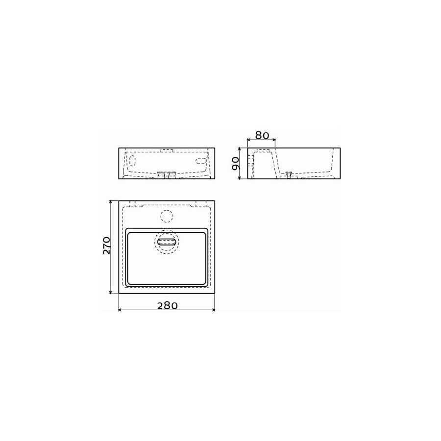 Clou Flush 1 Toiletfontein Met Voorbewerkt Kraangat En Plug Wit Mineral Marmer 28x27x9cm