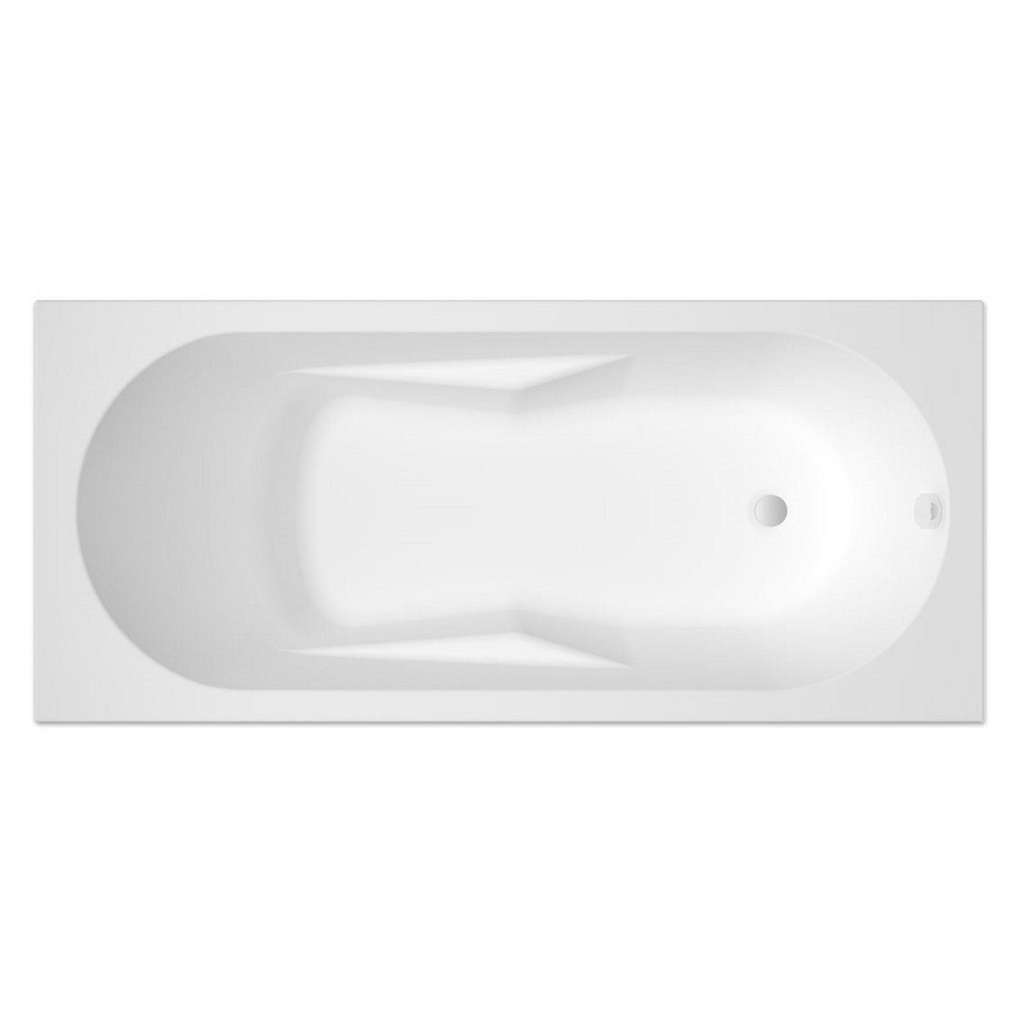 Ligbad Riho Lazy 170x75 cm Bedieningsknop Midden Wit Glanzend Riho