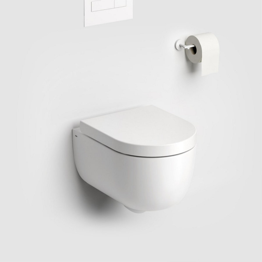 NIET MEER LEVERBAAR Clou Hammock Wandtoilet Versie 56 Onepack Incl Zitting Deksel En Soft Closing Quick Release Systeem Wit Mat Keramiek 36.8x56x37.5cm