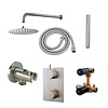 Aqua Splash Thermostatisch Inbouwdoucheset Aqua Splash Muuruitloop Rond 30 cm Geborsteld RVS