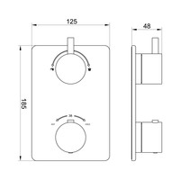 Thermostatisch Inbouwdoucheset Aqua Splash Muuruitloop Rond 20 cm Geborsteld RVS