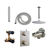Aqua Splash Thermostatisch Inbouwdoucheset Aqua Splash Plafonduitloop Rond 20 cm Geborsteld RVS