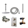 Aqua Splash Thermostatisch Inbouwdoucheset Aqua Splash Plafonduitloop Rond 30 cm Geborsteld RVS