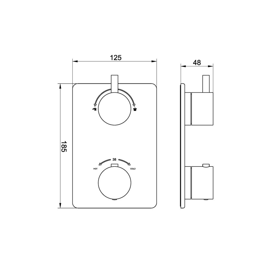 Thermostatisch Inbouwdoucheset Aqua Splash Plafonduitloop Rond 20 cm Geborsteld Messing Goud