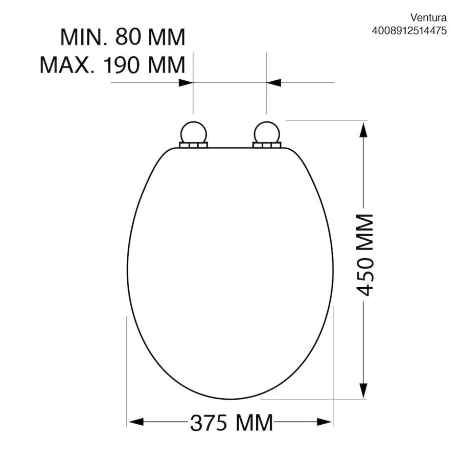 Toiletzitting Tiger Ventura Softclose Duroplast Zwart