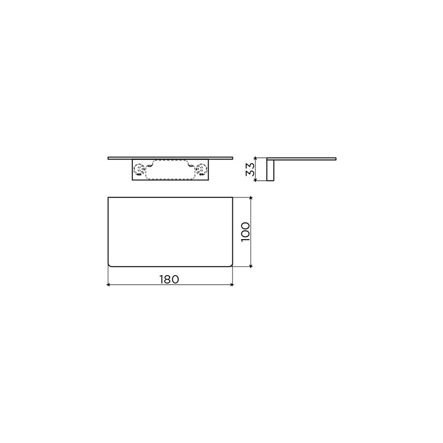 Clou Sjokker Telefoon Douche Planchet Wandmodel RVS 18x10x3.3cm