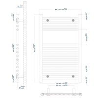 Radiator Boss & Wessing Wingrave 80x50 cm Mat Zwart Zij-Onderaansluiting (445 Watt)