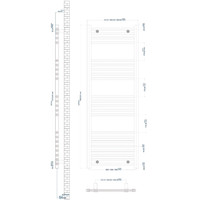 Radiator Boss & Wessing Wingrave 140x50 cm Mat Zwart Zij-Onderaansluiting (676 Watt)