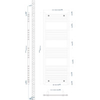 Radiator Boss & Wessing Wingrave 140x50 cm Mat Zwart Zij-Onderaansluiting (676 Watt)