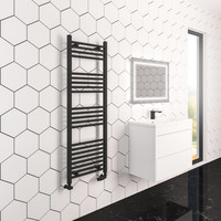 Radiator Boss & Wessing Wingrave 140x60 cm Mat Zwart Zij-Onderaansluiting (780 Watt)