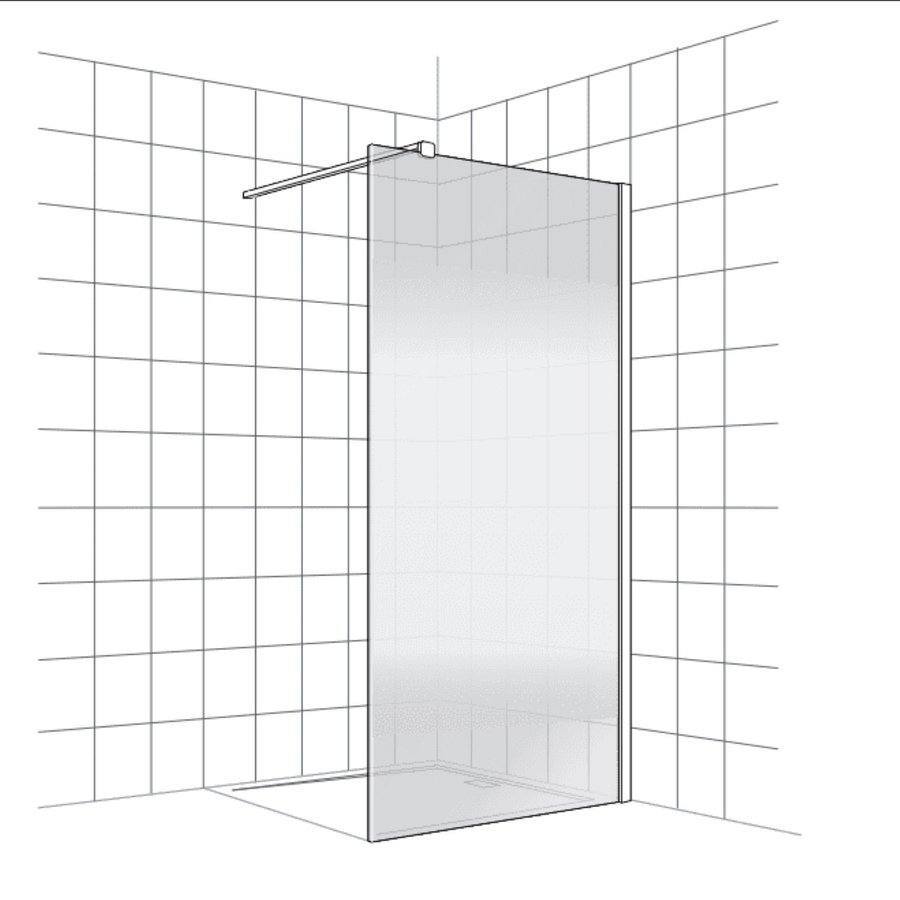 Inloopdouche BWS Free Time 100x200 cm Mist Glas Timeless Coating Chroom