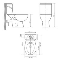 Toiletpot Differnz Staand Met PK Uitgang Inclusief Toiletbril Wit