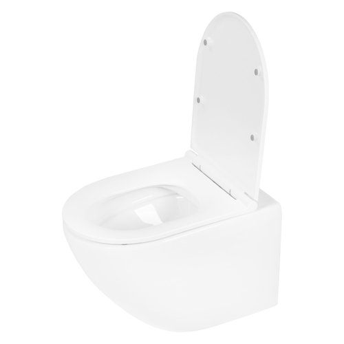 Wandtoilet Differnz Met PK Uitgang Rimless Inclusief Toiletbril Glans Wit 