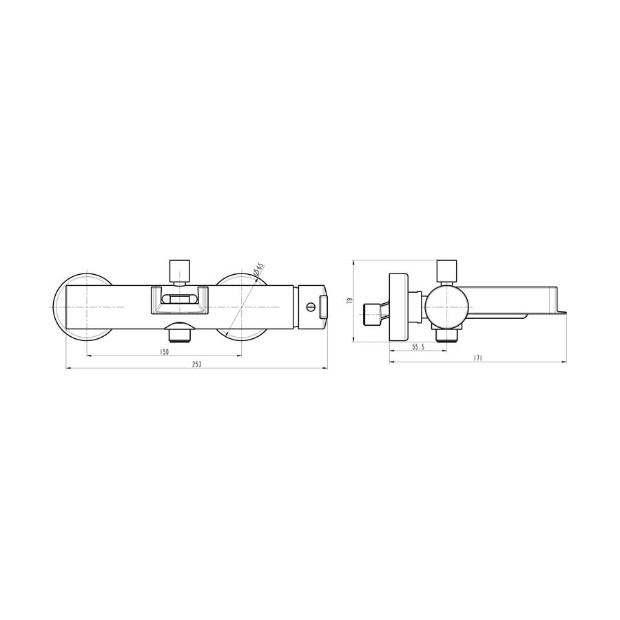 Badkraan Opbouw Schütte Niagara Watervaluitloop Mengkraan Hart-op-Hart 15 cm Chroom