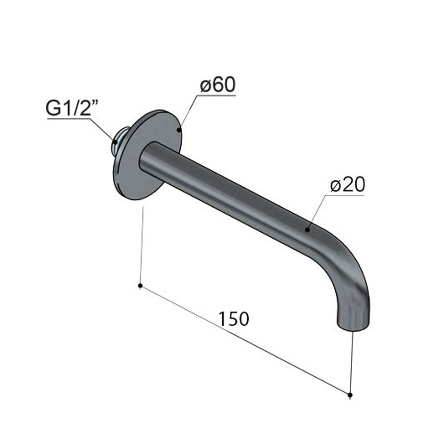 Wastafelkraan Uitloop Hotbath Cobber Rond 15 cm (15 Verschillende Kleuren)