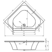 Hoekbad Austin 145X145X48 Cm Wit