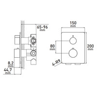 Thermostatische Inbouw Douchekraan VMK 20x15 cm Incl. Easy Move Chroom