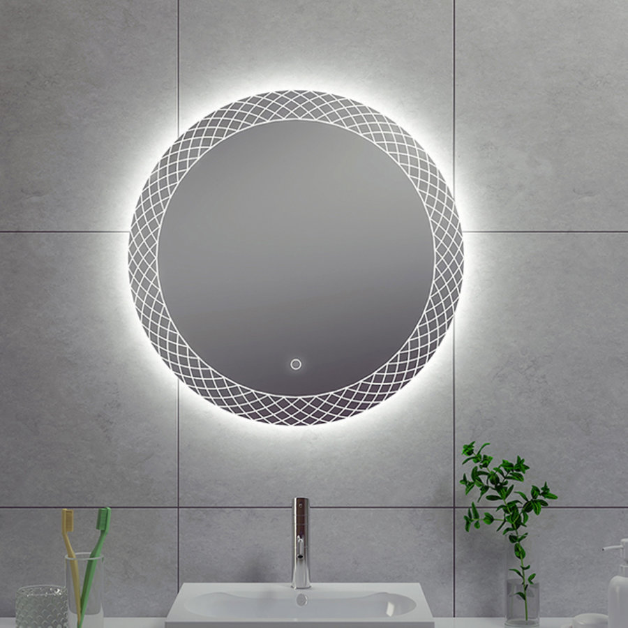 Badkamerspiegel Wiesbaden Deco Rond met LED Verlichting Condensvrij 100 cm