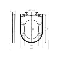 Toiletzitting Wiesbaden Vesta Soft Close tbv Wandcloset 52 cm Mat Wit