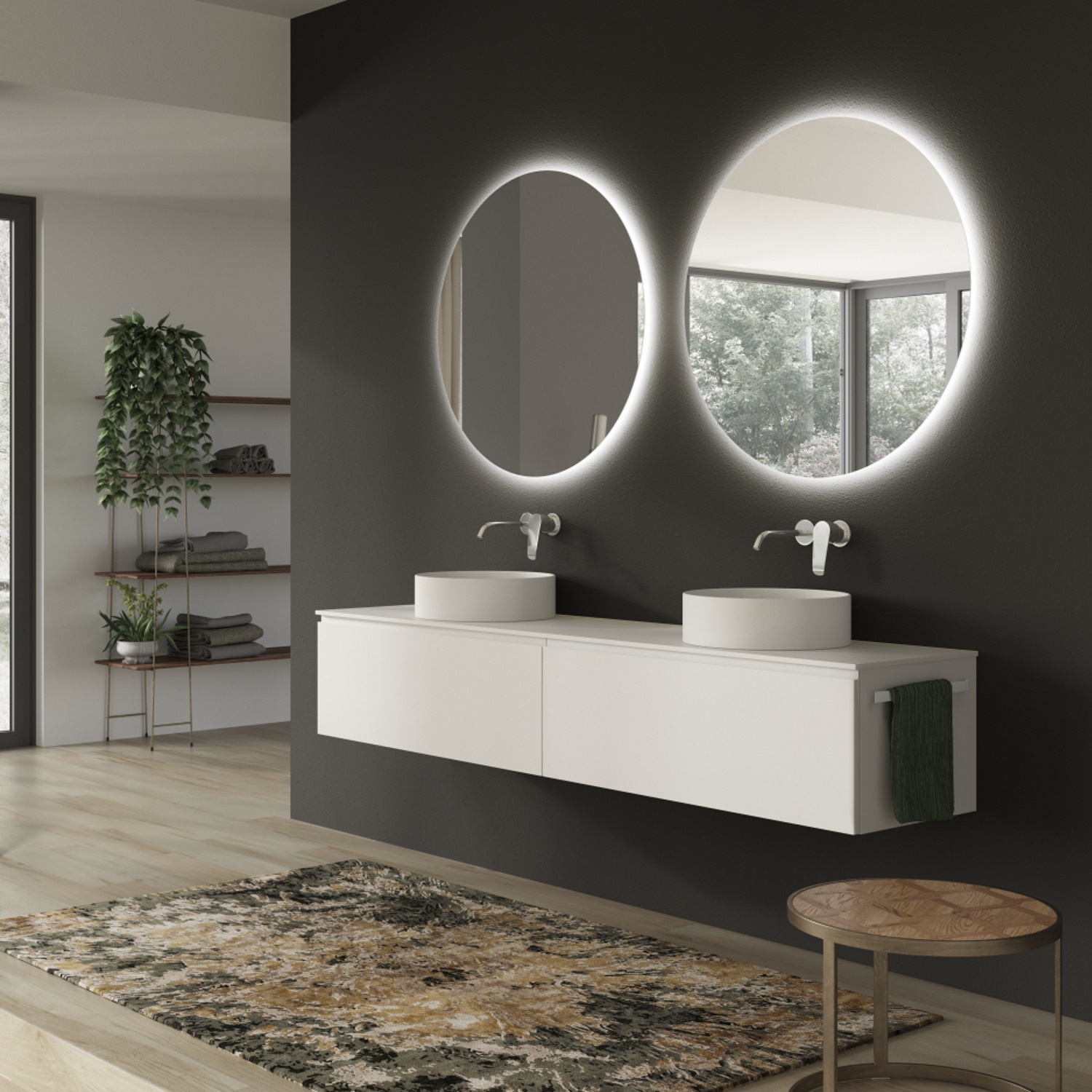 XenZ Ronde Badkamerspiegel Salo met Rondom Ledverlichting 60 cm