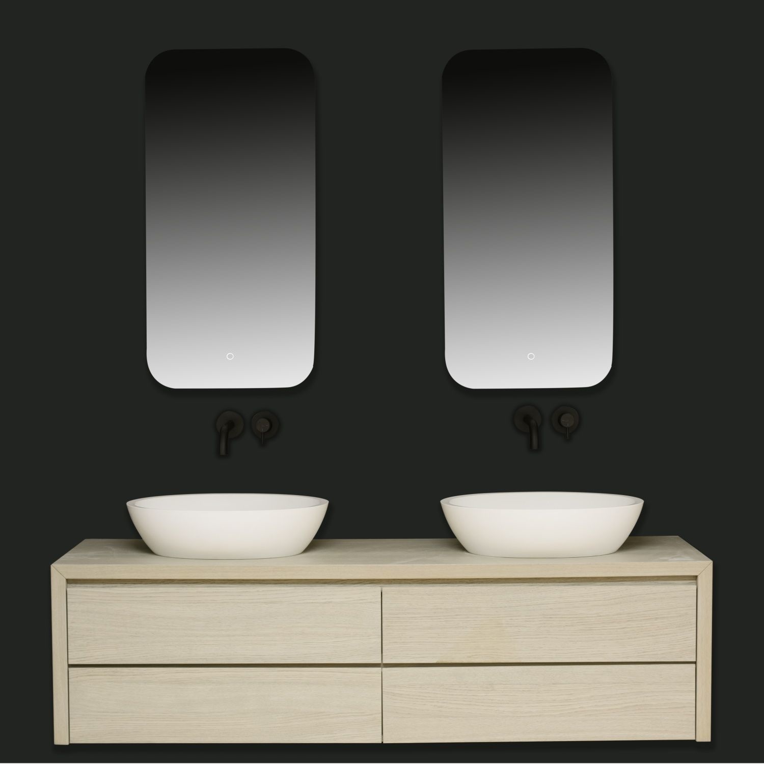 XenZ Badkamerspiegel Limone 50x100 cm met Ledverlichting en Spiegelverwarming