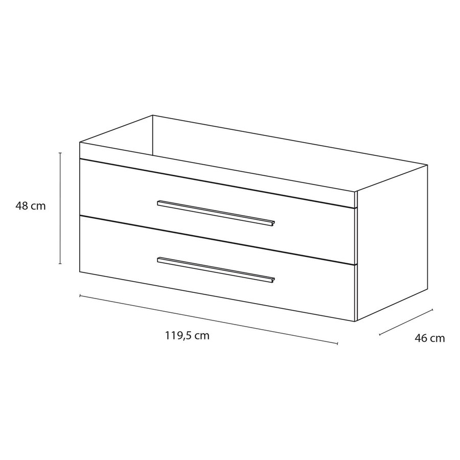 Onderkast Differnz Style 120x46cm Mat Wit