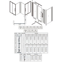 Klapdeur Lacus Murano Tweedelig Helder Glas 140x200 cm Aluminium Profiel Zwart