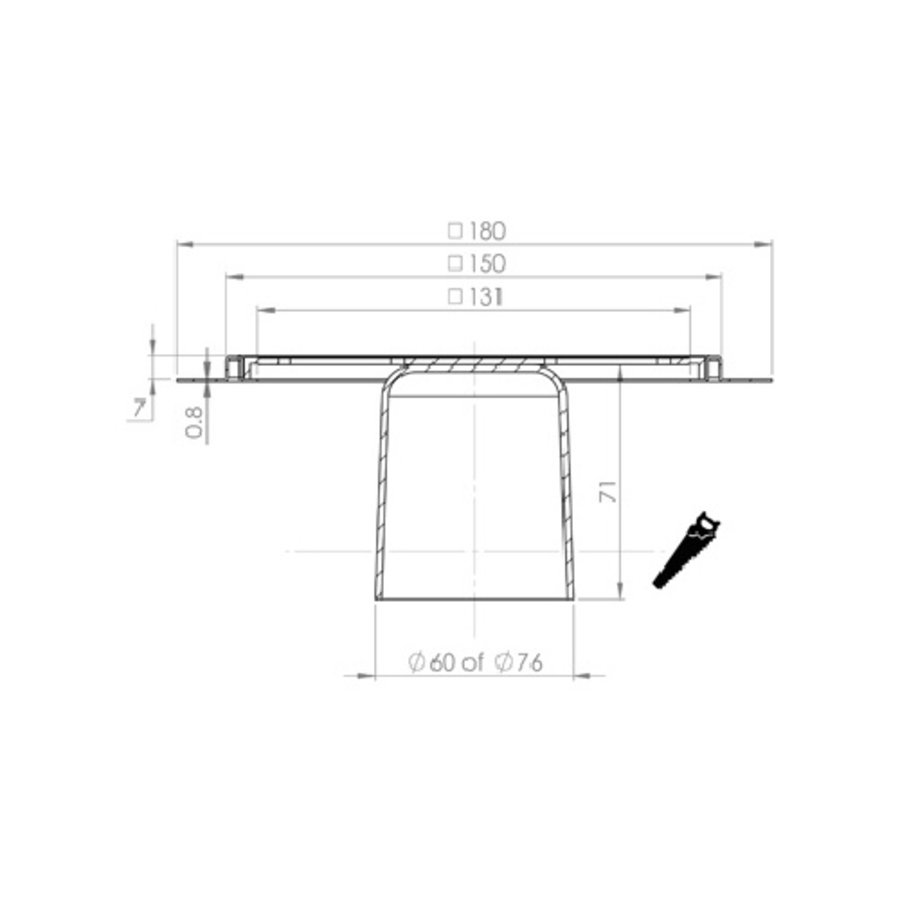 Renovatievloerput Aquaberg Incl. 2 Reukafsluiters Met 1 Aansluiting 15x15x7.1 cm RVS