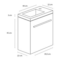 Fonteinmeubel Differnz Tight 40x22 cm Wit