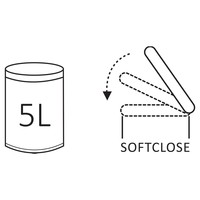 Pedaalemmer Differnz Soft Close Deksel 5 Liter Koper