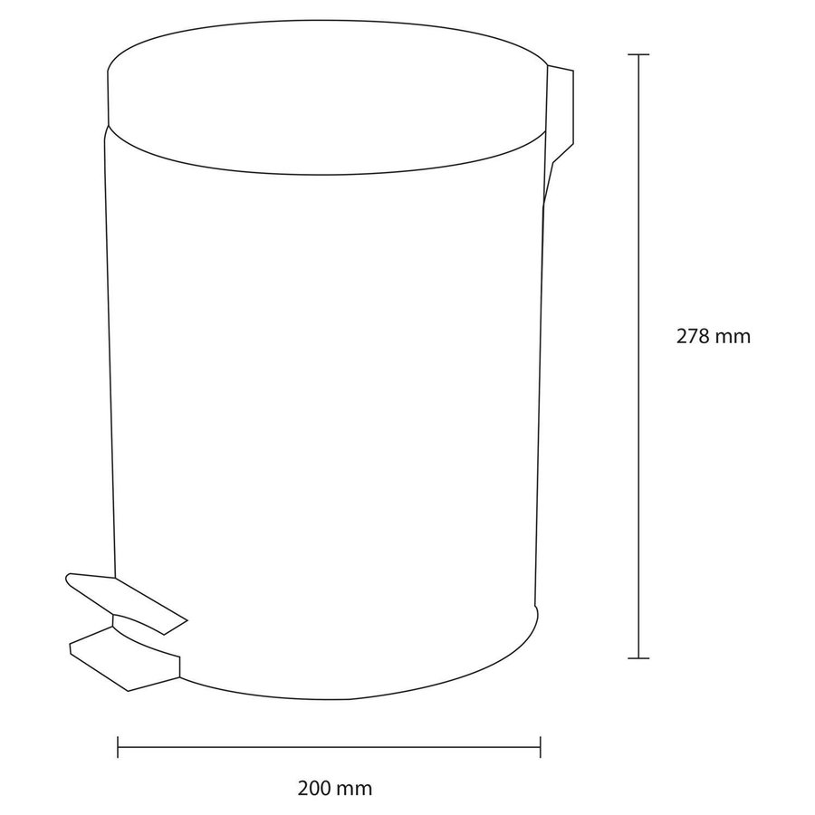 Pedaalemmer Differnz Soft Close Deksel 5 Liter Koper