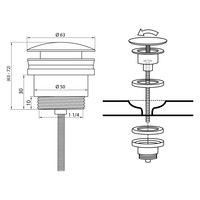 Wastafel Afvoerplug Differnz Pop Up 7 cm Mat Chroom